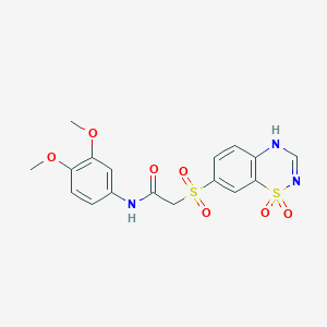N-(3,4-dimethoxyphenyl)-2-[(1,1-dioxido-4H-1,2,4-benzothiadiazin-7-yl)sulfonyl]acetamide