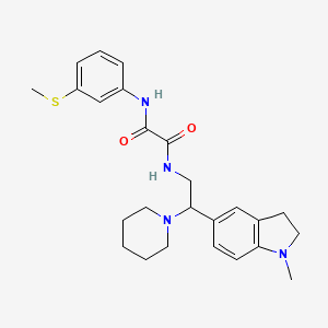 molecular formula C25H32N4O2S B2748509 N1-(2-(1-methylindolin-5-yl)-2-(piperidin-1-yl)ethyl)-N2-(3-(methylthio)phenyl)oxalamide CAS No. 921893-61-0