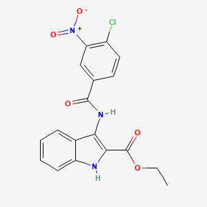 ethyl 3-(4-chloro-3-nitrobenzamido)-1H-indole-2-carboxylate