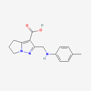 2-{[(4-methylphenyl)amino]methyl}-5,6-dihydro-4H-pyrrolo[1,2-b]pyrazole-3-carboxylic acid