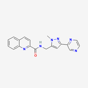 N-((1-methyl-3-(pyrazin-2-yl)-1H-pyrazol-5-yl)methyl)quinoline-2-carboxamide