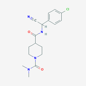 4-N-[(4-Chlorophenyl)-cyanomethyl]-1-N,1-N-dimethylpiperidine-1,4-dicarboxamide