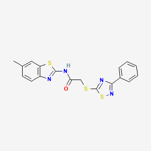 N-(6-methyl-1,3-benzothiazol-2-yl)-2-[(3-phenyl-1,2,4-thiadiazol-5-yl)sulfanyl]acetamide