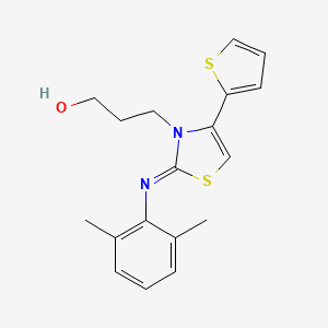 (Z)-3-(2-((2,6-dimethylphenyl)imino)-4-(thiophen-2-yl)thiazol-3(2H)-yl)propan-1-ol