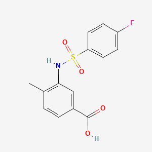 molecular formula C14H12FNO4S B2748534 3-(4-Fluorobenzenesulfonamido)-4-methylbenzoic acid CAS No. 721406-27-5