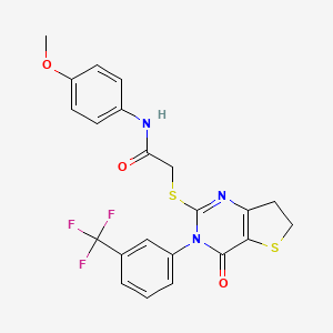 N-(4-methoxyphenyl)-2-((4-oxo-3-(3-(trifluoromethyl)phenyl)-3,4,6,7-tetrahydrothieno[3,2-d]pyrimidin-2-yl)thio)acetamide