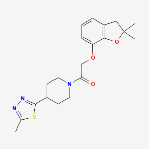2-((2,2-Dimethyl-2,3-dihydrobenzofuran-7-yl)oxy)-1-(4-(5-methyl-1,3,4-thiadiazol-2-yl)piperidin-1-yl)ethanone