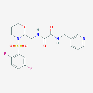 molecular formula C19H20F2N4O5S B2748547 N1-((3-((2,5-difluorophenyl)sulfonyl)-1,3-oxazinan-2-yl)methyl)-N2-(pyridin-3-ylmethyl)oxalamide CAS No. 869071-92-1