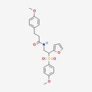 N-(2-(furan-2-yl)-2-((4-methoxyphenyl)sulfonyl)ethyl)-3-(4-methoxyphenyl)propanamide