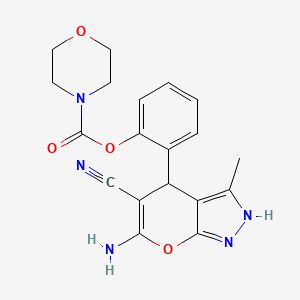 2-(6-Amino-5-cyano-3-methyl-1,4-dihydropyrano[2,3-c]pyrazol-4-yl)phenyl morpholine-4-carboxylate
