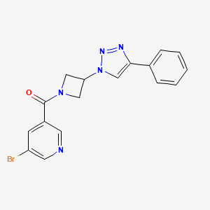 (5-bromopyridin-3-yl)(3-(4-phenyl-1H-1,2,3-triazol-1-yl)azetidin-1-yl)methanone