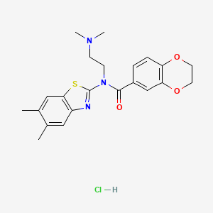 N-(2-(dimethylamino)ethyl)-N-(5,6-dimethylbenzo[d]thiazol-2-yl)-2,3-dihydrobenzo[b][1,4]dioxine-6-carboxamide hydrochloride