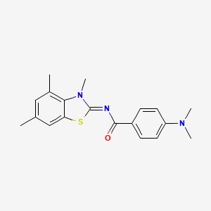 4-(dimethylamino)-N-(3,4,6-trimethyl-1,3-benzothiazol-2-ylidene)benzamide