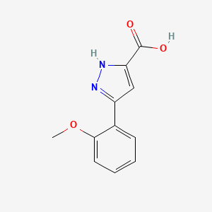 molecular formula C11H10N2O3 B2748567 3-(2-methoxyphenyl)-1H-pyrazole-5-carboxylic acid CAS No. 27069-16-5; 834868-54-1