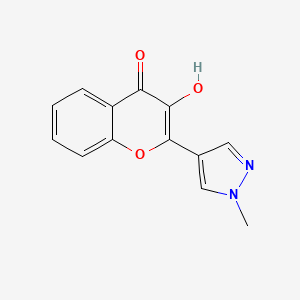 molecular formula C13H10N2O3 B2748571 3-Hydroxy-2-(1-methylpyrazol-4-yl)chromen-4-one CAS No. 1174874-54-4