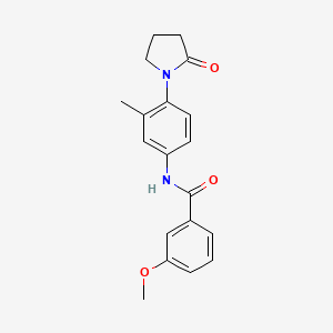 molecular formula C19H20N2O3 B2748576 3-methoxy-N-(3-methyl-4-(2-oxopyrrolidin-1-yl)phenyl)benzamide CAS No. 941956-88-3