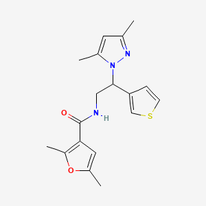 molecular formula C18H21N3O2S B2748584 N-(2-(3,5-dimethyl-1H-pyrazol-1-yl)-2-(thiophen-3-yl)ethyl)-2,5-dimethylfuran-3-carboxamide CAS No. 2034594-35-7