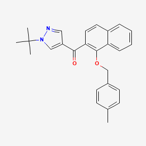 molecular formula C26H26N2O2 B2748587 [1-(tert-butyl)-1H-pyrazol-4-yl]{1-[(4-methylbenzyl)oxy]-2-naphthyl}methanone CAS No. 955963-22-1
