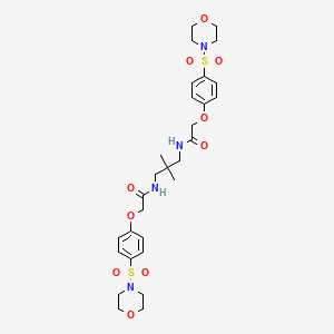 molecular formula C29H40N4O10S2 B2748589 N-[2,2-dimethyl-3-[[2-(4-morpholin-4-ylsulfonylphenoxy)acetyl]amino]propyl]-2-(4-morpholin-4-ylsulfonylphenoxy)acetamide CAS No. 438026-99-4
