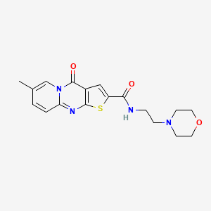 molecular formula C18H20N4O3S B2748591 7-methyl-N-(2-morpholinoethyl)-4-oxo-4H-pyrido[1,2-a]thieno[2,3-d]pyrimidine-2-carboxamide CAS No. 1021260-52-5