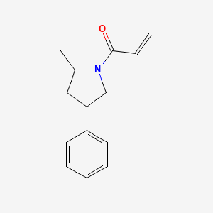 molecular formula C14H17NO B2748601 1-(2-Methyl-4-phenylpyrrolidin-1-yl)prop-2-en-1-one CAS No. 2224505-62-6