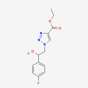 molecular formula C13H14FN3O3 B2748602 ethyl 1-[2-(4-fluorophenyl)-2-hydroxyethyl]-1H-1,2,3-triazole-4-carboxylate CAS No. 2108464-03-3