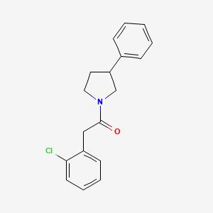 molecular formula C18H18ClNO B2748613 2-(2-Chlorophenyl)-1-(3-phenylpyrrolidin-1-yl)ethanone CAS No. 1209408-61-6