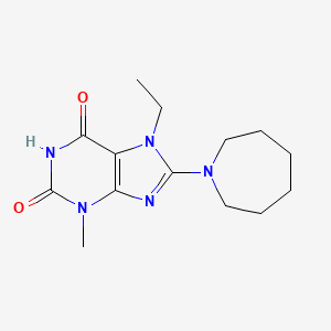 molecular formula C14H21N5O2 B2748615 8-(Azepan-1-yl)-7-ethyl-3-methylpurine-2,6-dione CAS No. 313507-16-3