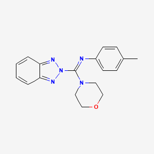molecular formula C18H19N5O B2748618 1-(benzotriazol-2-yl)-N-(4-methylphenyl)-1-morpholin-4-ylmethanimine CAS No. 340756-33-4