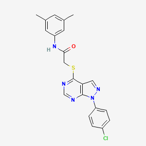 molecular formula C21H18ClN5OS B2748619 2-((1-(4-氯苯基)-1H-吡唑并[3,4-d]嘧啶-4-基)硫)-N-(3,5-二甲基苯基)乙酰胺 CAS No. 848994-79-6