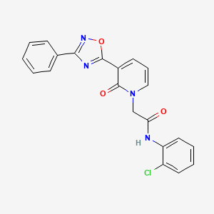 molecular formula C21H15ClN4O3 B2748628 N-(2-chlorophenyl)-2-[2-oxo-3-(3-phenyl-1,2,4-oxadiazol-5-yl)pyridin-1(2H)-yl]acetamide CAS No. 1105214-49-0