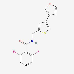 molecular formula C16H11F2NO2S B2748632 2,6-Difluoro-N-[[4-(furan-3-yl)thiophen-2-yl]methyl]benzamide CAS No. 2380010-97-7