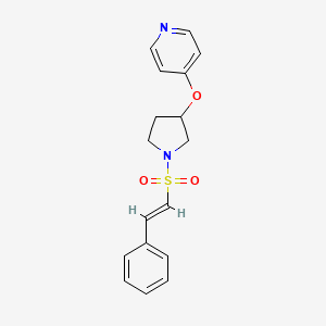 molecular formula C17H18N2O3S B2748636 (E)-4-((1-(styrylsulfonyl)pyrrolidin-3-yl)oxy)pyridine CAS No. 2035000-74-7