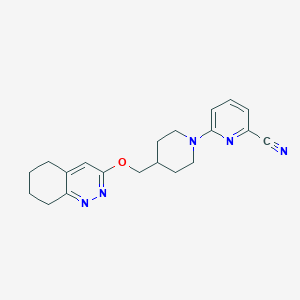 6-[4-(5,6,7,8-Tetrahydrocinnolin-3-yloxymethyl)piperidin-1-yl]pyridine-2-carbonitrile