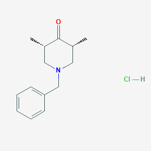 molecular formula C14H20ClNO B2748645 (3R,5S)-1-苄基-3,5-二甲基哌啶-4-酮；盐酸 CAS No. 2377004-13-0