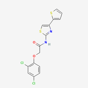 molecular formula C15H10Cl2N2O2S2 B2748647 2-(2,4-二氯苯氧基)-N-(4-(噻吩-2-基)噻唑-2-基)乙酰胺 CAS No. 476323-02-1