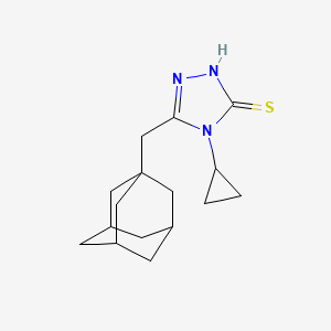 molecular formula C16H23N3S B2748652 5-Adamantan-1-ylmethyl-4-cyclopropyl-4h-[1,2,4]triazole-3-thiol CAS No. 828274-06-2