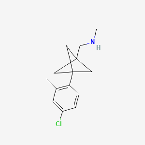molecular formula C14H18ClN B2748656 1-[3-(4-Chloro-2-methylphenyl)-1-bicyclo[1.1.1]pentanyl]-N-methylmethanamine CAS No. 2287340-52-5