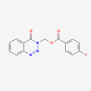 molecular formula C15H10FN3O3 B2748660 (4-氧代苯并[d][1,2,3]三唑-3(4H)-基)甲基 4-氟苯甲酸酯 CAS No. 431981-46-3