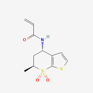 B2748663 N-[(4S,6S)-6-Methyl-7,7-dioxo-5,6-dihydro-4H-thieno[2,3-b]thiopyran-4-yl]prop-2-enamide CAS No. 2389408-65-3