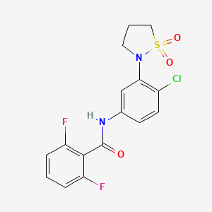 molecular formula C16H13ClF2N2O3S B2748665 N-(4-chloro-3-(1,1-dioxidoisothiazolidin-2-yl)phenyl)-2,6-difluorobenzamide CAS No. 946339-31-7