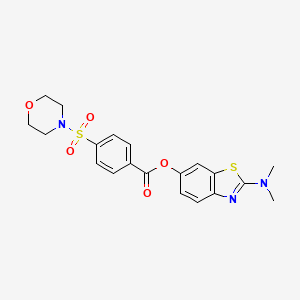 molecular formula C20H21N3O5S2 B2748672 2-(二甲基氨基)苯并[d]噻唑-6-基 4-(吗啉磺酰基)苯甲酸酯 CAS No. 953221-82-4