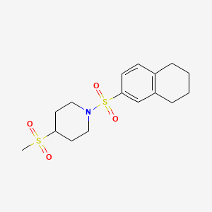 molecular formula C16H23NO4S2 B2748673 4-(甲磺酰基)-1-((5,6,7,8-四氢萘-2-基)磺酰基)哌啶 CAS No. 1448124-91-1