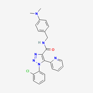 molecular formula C23H21ClN6O B2748682 1-(2-chlorophenyl)-N-[4-(dimethylamino)benzyl]-5-pyridin-2-yl-1H-1,2,3-triazole-4-carboxamide CAS No. 1396764-82-1