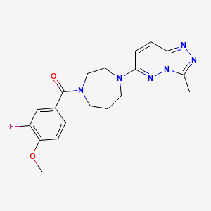 molecular formula C19H21FN6O2 B2748685 (3-Fluoro-4-methoxyphenyl)-[4-(3-methyl-[1,2,4]triazolo[4,3-b]pyridazin-6-yl)-1,4-diazepan-1-yl]methanone CAS No. 2310013-04-6