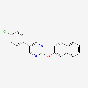 B2748692 5-(4-Chlorophenyl)-2-(2-naphthyloxy)pyrimidine CAS No. 478029-19-5