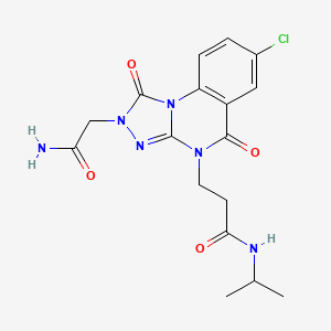 molecular formula C17H19ClN6O4 B2748699 3-[2-(2-氨基-2-氧乙基)-7-氯-1,5-二氧杂-1,2-二氢[1,2,4]三唑并[4,3-a]喹唑-4(5H)-基]-N-异丙基丙酰胺 CAS No. 1112434-42-0