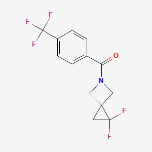 molecular formula C13H10F5NO B2748701 (2,2-Difluoro-5-azaspiro[2.3]hexan-5-yl)-[4-(trifluoromethyl)phenyl]methanone CAS No. 2138214-64-7