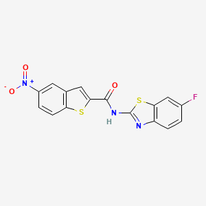 molecular formula C16H8FN3O3S2 B2748712 N-(6-fluoro-1,3-benzothiazol-2-yl)-5-nitro-1-benzothiophene-2-carboxamide CAS No. 477548-26-8