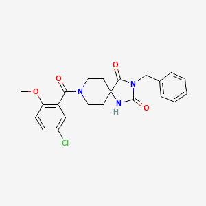 molecular formula C22H22ClN3O4 B2748715 3-Benzyl-8-(5-chloro-2-methoxybenzoyl)-1,3,8-triazaspiro[4.5]decane-2,4-dione CAS No. 1021117-47-4